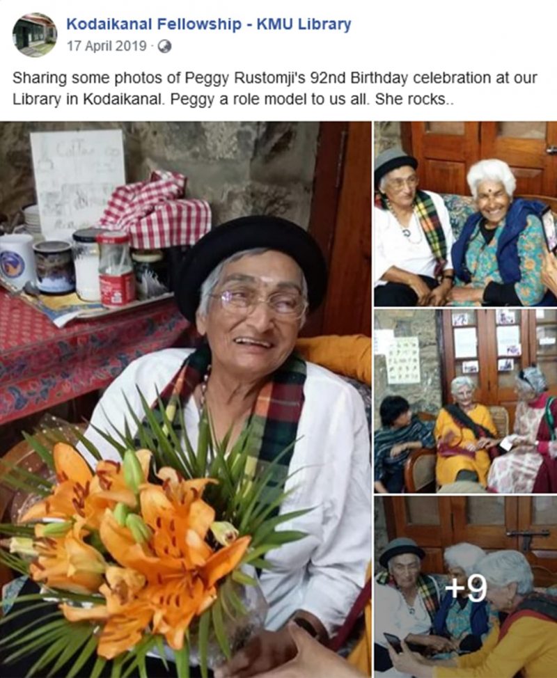 Peggy Rustomji at her 92nd birthday 